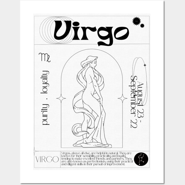 Virgo Zodiac Sign Personality Card Wall Art by Bysophie